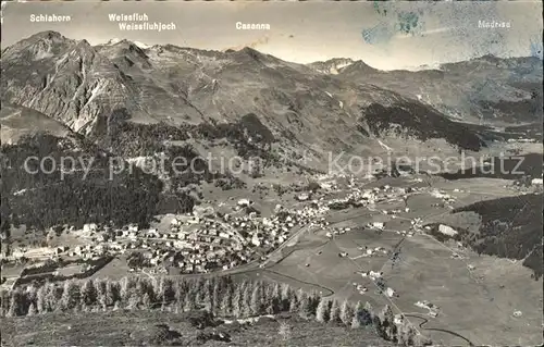 Davos GR Blick vom Braembueel mit Schiakhorn Weissfluh Casanna Madrisa Kat. Davos