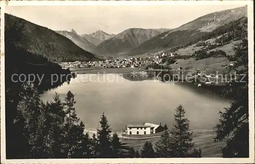 Davos GR Davosersee mit Tinzenhorn und Piz Michel Kat. Davos