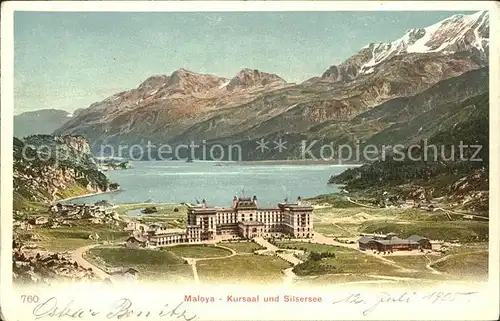 Maloja GR Kursaal und Silsersee / Maloja Graubuenden /Bz. Maloja