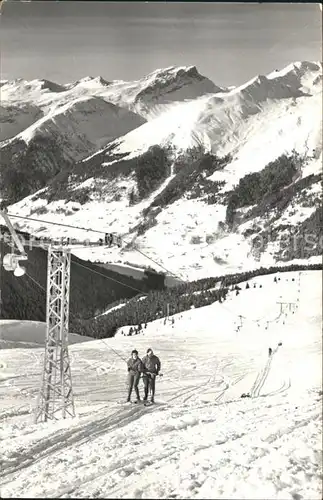 Clavadel Davos Clavadeleralp Jakobshorn Skilift mit Ramselfluh Kat. Davos Clavadel