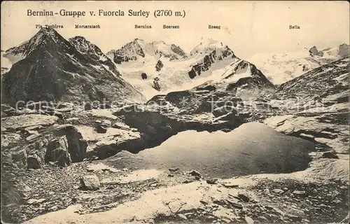Bernina Berninagruppe von Fuorcla Surley Kat. Bernina