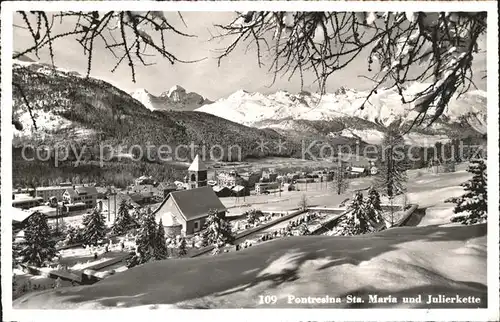 Pontresina Sta Maria und Julierkette Kat. Pontresina