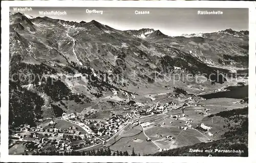 Davos GR mit Parsennbahn und Alpenpanorama Kat. Davos