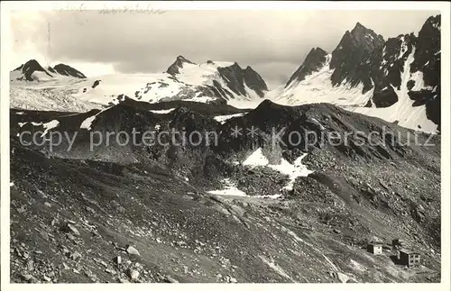 Silvretta Silvrettahuette mit Verstankla Gletscherkamm und Signalhorn Kat. Silvretta