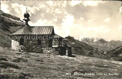 Klausenpass Kapelle Hotel Passhoehe Kat. Klausen