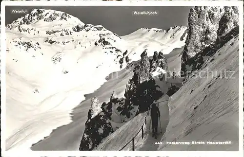 Weissfluhjoch Felsenweg Strela  Kat. Weissfluhjoch