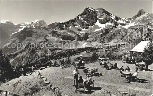 Braunwald GL Blick vom Berghaus Gumen auf Toedi und Ortstock Kat. Braunwald