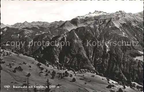 Braunwald GL mit Kaepfstock Hotel Alpina Kat. Braunwald