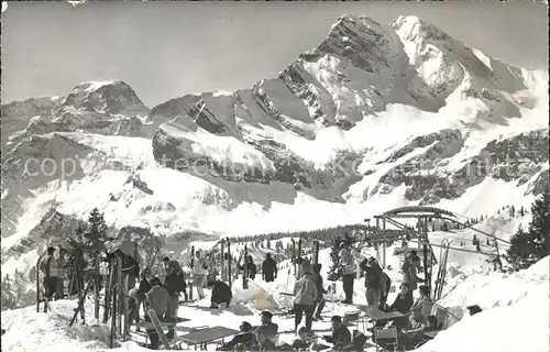 Braunwald GL Blick vom Gumen gegen Toedi Skigebiet Kat. Braunwald