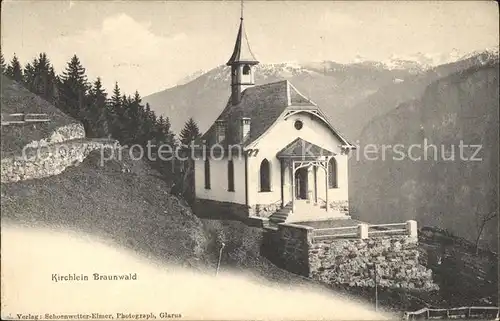 Braunwald GL Kirchlein Kat. Braunwald