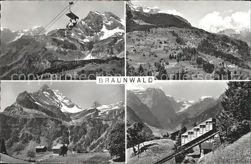 Braunwald GL Sessellift Bergbahn Berghaus Gumen Kat. Braunwald