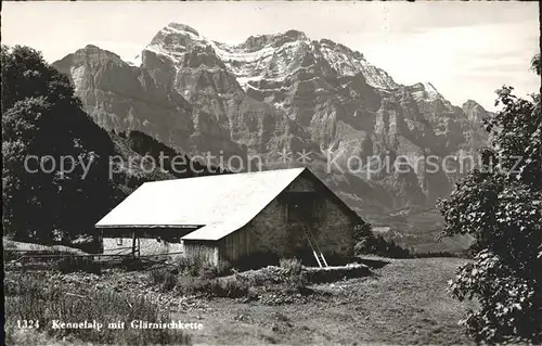 Mollis Kennelalp mit Glaernischkette Kat. Mollis