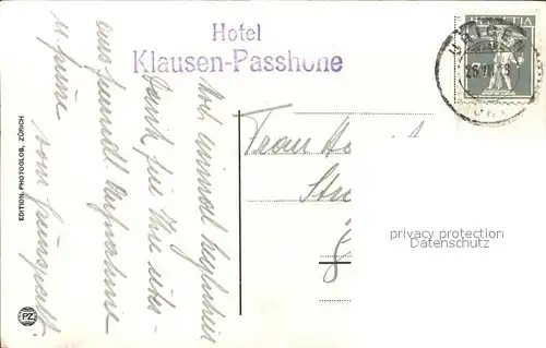 Klausenpass Hotel Passhoehe Claridenstock Kat. Klausen