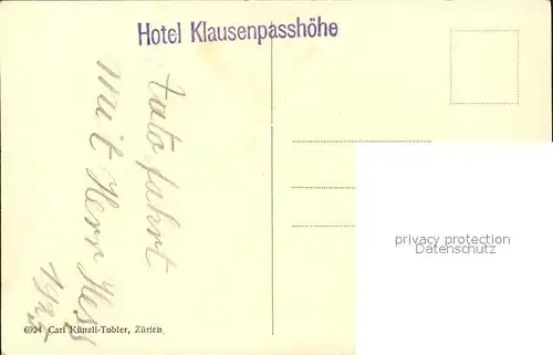 Klausenpass Hotel Passhoehe Kat. Klausen