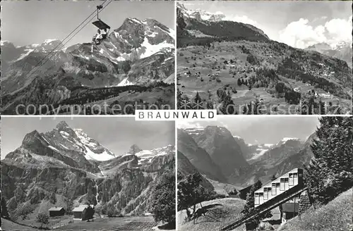 Braunwald GL Sessellift Bergbahn Kat. Braunwald