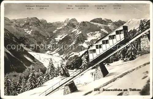 Braunwald GL Bergbahn mit Toedikette Kat. Braunwald