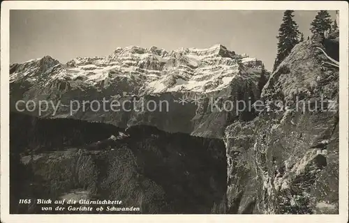 Schwanden GL mit Glaernischkette von der Garichte Kat. Schwanden GL