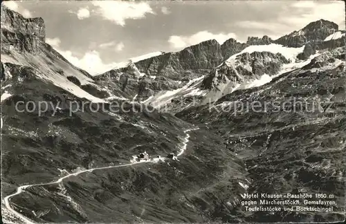 Klausenpass Hotel Klausen Passhoehe mit Maerchenstoeckli Bocktschingel Kat. Klausen