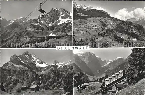 Braunwald GL Bergbahn Sessellift Kat. Braunwald