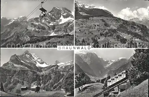 Braunwald GL Bergbahn Sessellift Kat. Braunwald