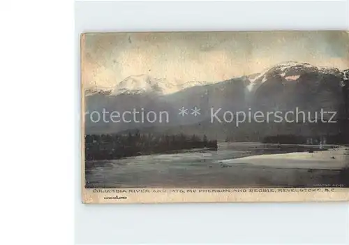 Revelstoke Columbia River Mts. Mc. Pherson Begbie Hand Colored Kat. Revelstoke