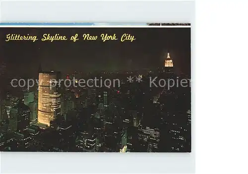 New York City Glittering panorama Skyline Showing Chrysler Pan-Am Empire State Buildings / New York /