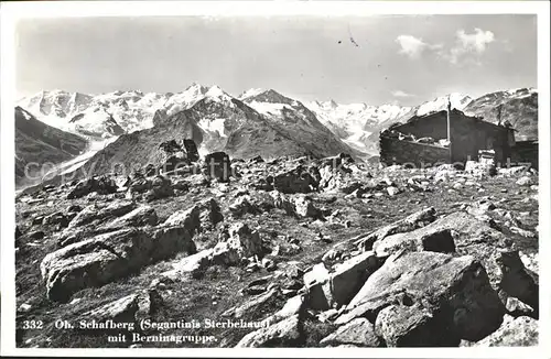 Pontresina Oberer Schafberg Segantinihuette Berninagruppe Kat. Pontresina