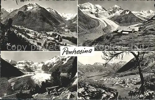 Pontresina Panorama Teilansichten Kat. Pontresina