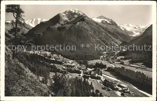 Pontresina mit Piz Palue und Roseggletscher Kat. Pontresina