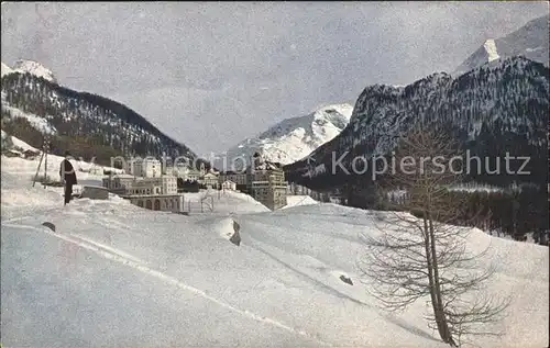 Pontresina mit Schlosshotel im Winter Kat. Pontresina