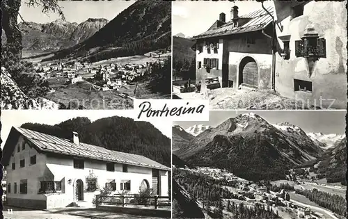 Pontresina Panorama Dorfpartie Kat. Pontresina