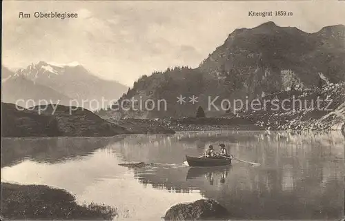 Oberblegisee Panorama mit Kneugrat Bootspartie Kat. Luchsingen