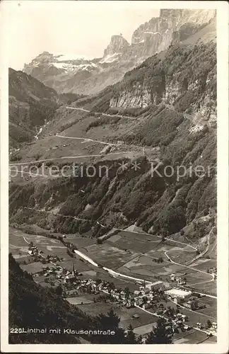 Linthal Glarus mit Klausenstrasse Kat. Linthal