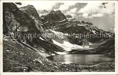 Oberblegisee mit Glaernischgruppe Kat. Luchsingen