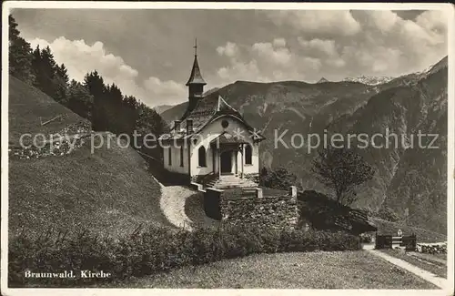 Braunwald GL Kirche Kat. Braunwald