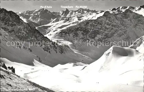 Weissfluhjoch mit Tinzenhorn und Piz Michel Kat. Weissfluhjoch