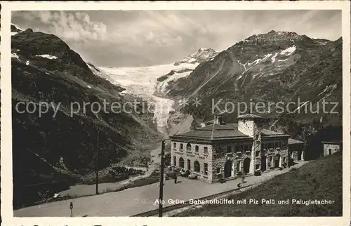 Alp Gruem Bahnhofbueffet Piz Palue Palugletscher Kat. Alp Gruem