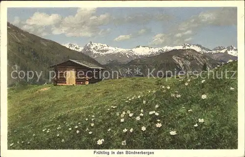 Clavadel Davos Fruehling in den Buendnerbergen Kat. Davos Clavadel