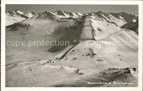 Weissfluhjoch Wasserscheide Blick gegen Gorihorn Weisshorn Schwarzhorn Vadret Kat. Weissfluhjoch