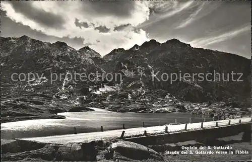 St Gotthard Gotthardhospiz mit Strasse Kat. Gotthard St.