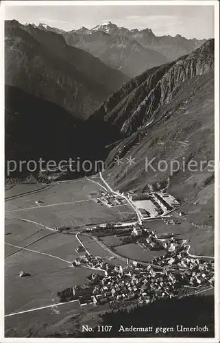 Andermatt Totalansicht mit Urnerloch Kat. Andermatt