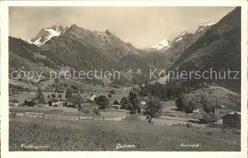 Gadmen mit Fuenffingerstoecke und Sustenpass Kat. Gadmen