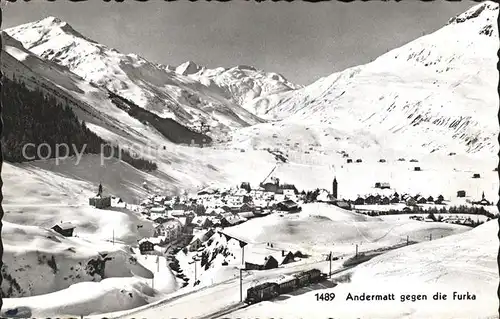 Andermatt mit Furkablick Kat. Andermatt