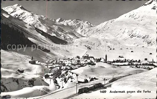 Andermatt mit Furkablick Kat. Andermatt