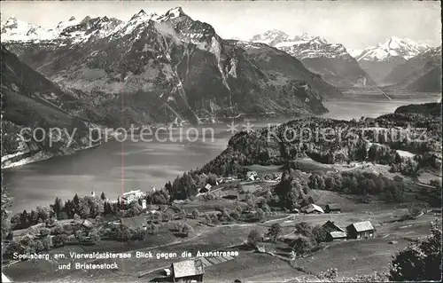 Seelisberg UR am Vierwaldstaettersee mit Axenstrasse und Bristenstock / Seelisberg /Bz. Uri