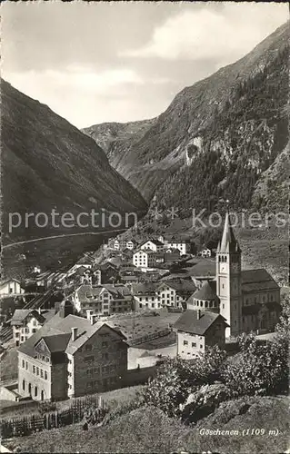 Goeschenen Ortsansicht mit Kirche Kat. Goeschenen