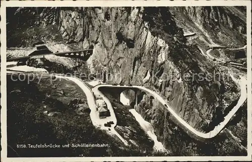 Schoellenen Teufelsbruecke und Schoellenenbahn Kat. Goeschenen