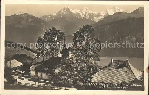 Beatenberg mit Eiger Moench Jungfrau Kat. Beatenberg