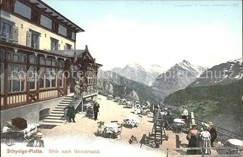 Schynige Platte Blick nach Grindelwald Hotelterrasse Kat. Schynige Platte
