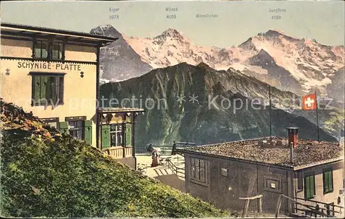 Schynige Platte Hotel mit Eiger Moench Jungfrau Kat. Schynige Platte